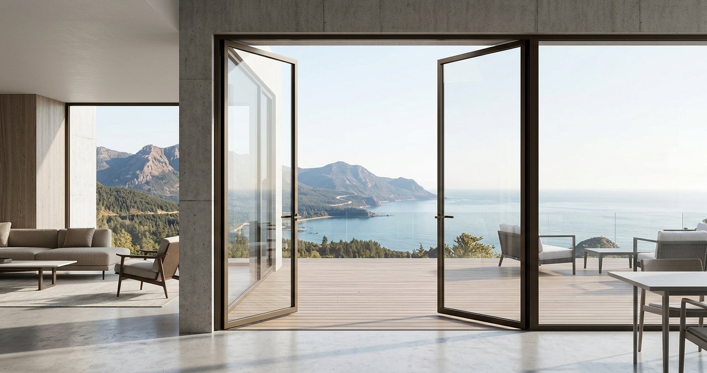 narrow frame casement doors